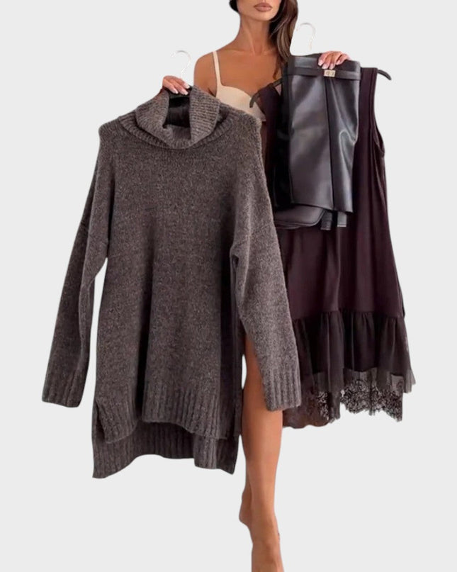 Linda - Strickoberteil und Kleid Set