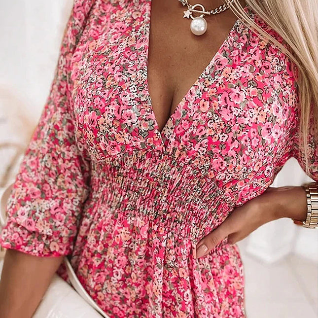 Geblümtes Chiffonkleid