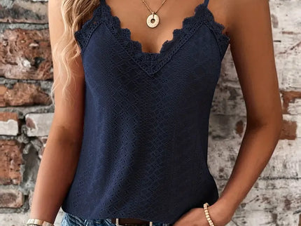 Sizzle Öse Kontrast Spitze Cami Top