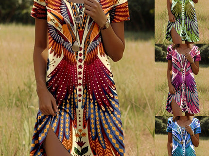 Isla™ – Kleid mit Indisch-inspiriertem Print und Rundhalsausschnitt