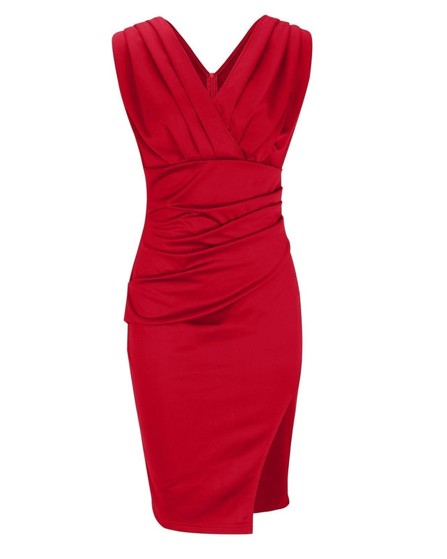 Regalia™ – Elegantes Figurbetontes Kleid mit V-Ausschnitt und Schlitz
