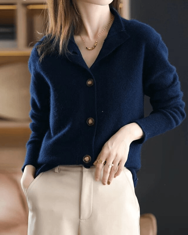 Gemütlicher Kaschmir-Strickcardigan-Pullover