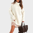 Weißer Pullover und weißes Kleid / S