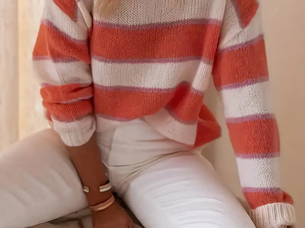 Gigi -Gestreifter Pullover in Blush