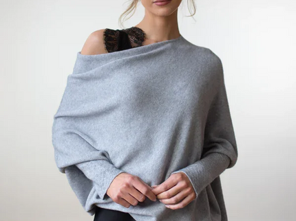 Asymmetrisch Drapierter Pullover