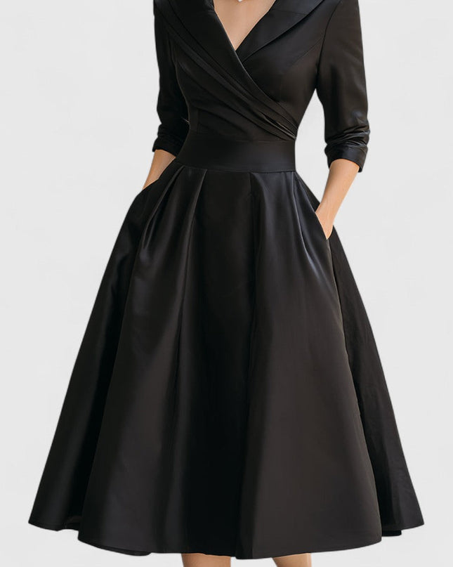 Rosalie | Elegante midi-jurk met een subtiele glans