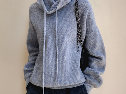 Gemütlicher Strick-Hoodie-Pullover für lässigen Komfort