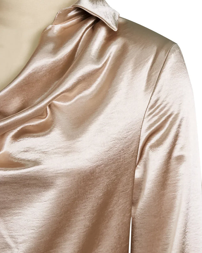 Demi - Elegante Bluse mit drapiertem Kragen