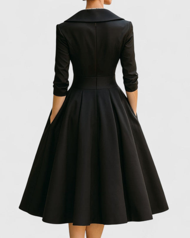 Rosalie | Elegante midi-jurk met een subtiele glans
