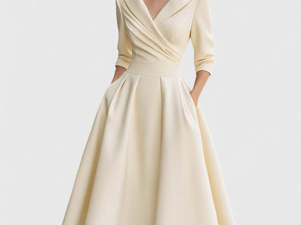 Rosalie | Elegante midi-jurk met een subtiele glans