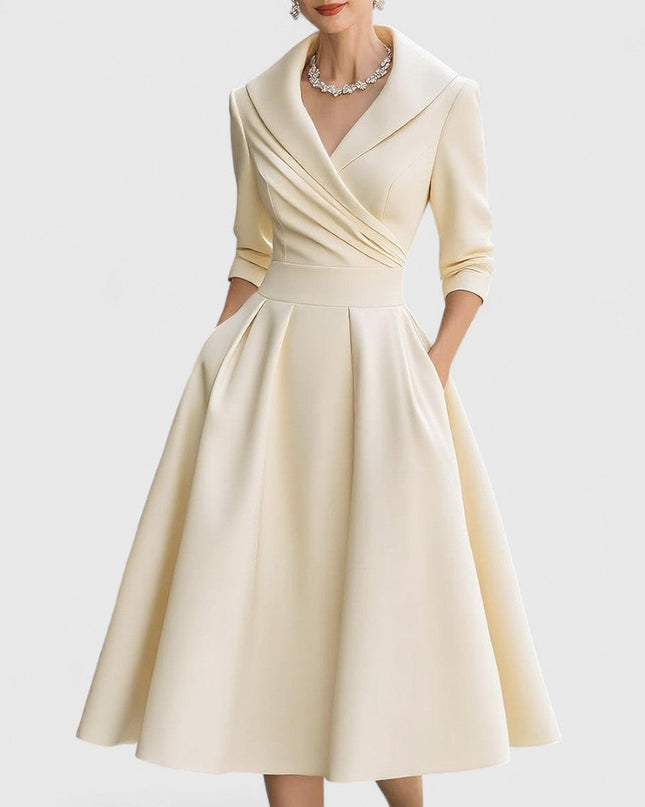 Rosalie | Elegante midi-jurk met een subtiele glans