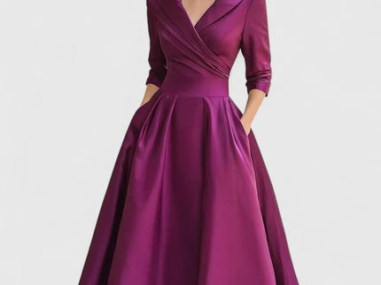 Rosalie | Elegante midi-jurk met een subtiele glans