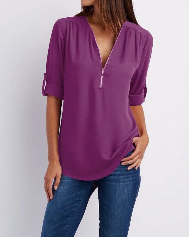 Langärmelige Lockere Bluse