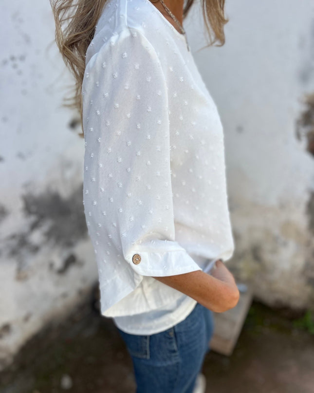 BENEDICTE - LOCKERE BLUSE MIT ÄRMELN