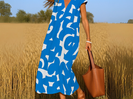 Azura™ – Ibiza Style Bequemes und Fließendes Kleid mit V-Ausschnitt