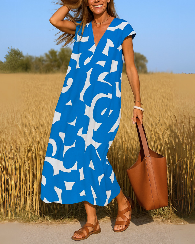 Azura™ – Ibiza Style Bequemes und Fließendes Kleid mit V-Ausschnitt