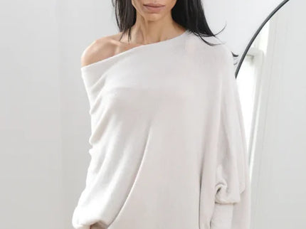 Asymmetrisch drapierter Pullover