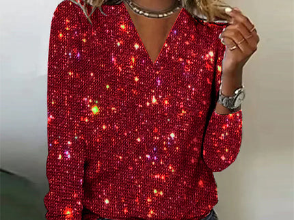 Priscilla - Strahlender Pullover mit V-Ausschnitt für einen eleganten Look