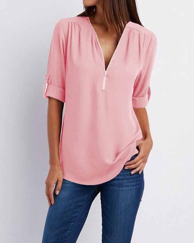 Langärmelige Lockere Bluse