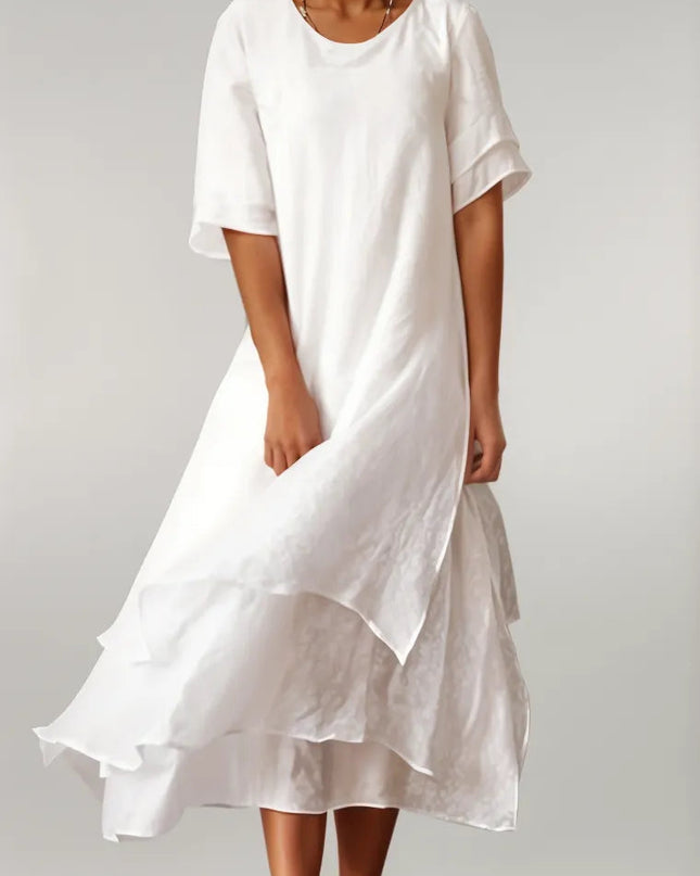 einfarbiges Maxikleid