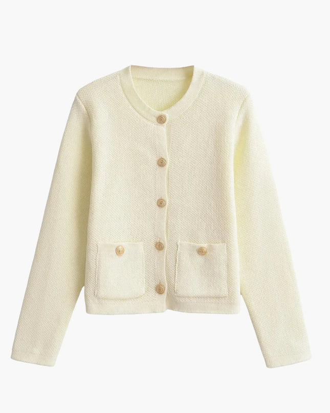 Pia | Klassische Strickjacke mit Taschen-Details