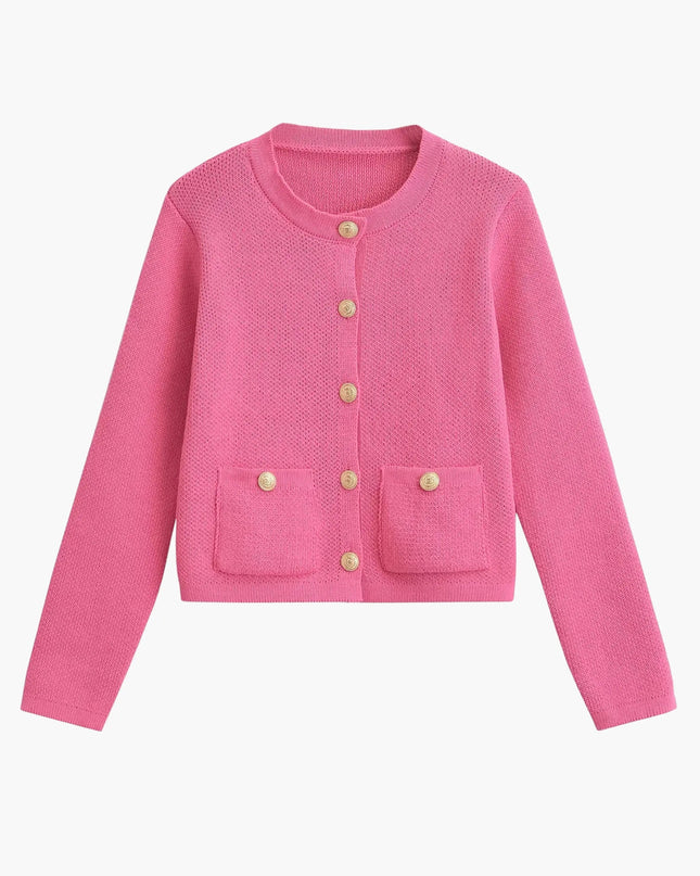 Pia | Klassische Strickjacke mit Taschen-Details