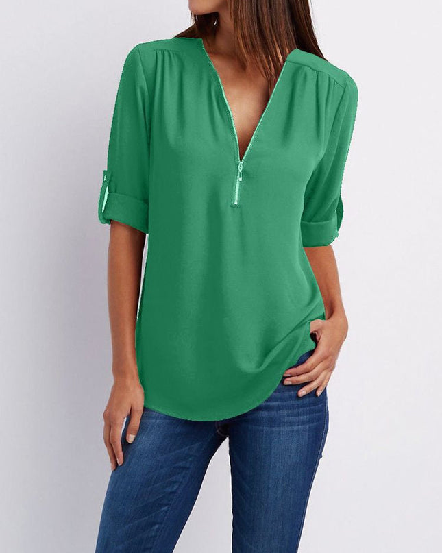 Langärmelige Lockere Bluse