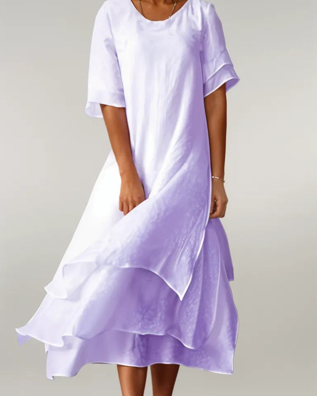 einfarbiges Maxikleid