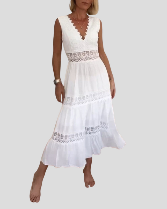 Sora™ – Ärmelloses Boho-Midikleid mit Spitzendetails