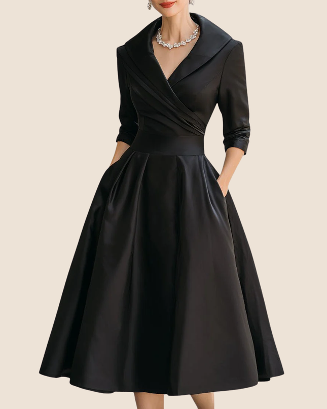 Rosalie | Elegante midi-jurk met een subtiele glans