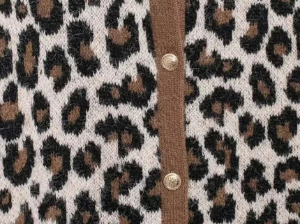 Nicole | Leopard Print Strickjacke