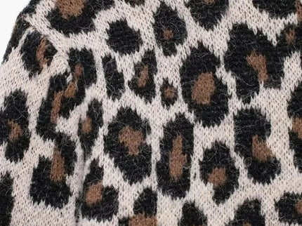 Nicole | Leopard Print Strickjacke