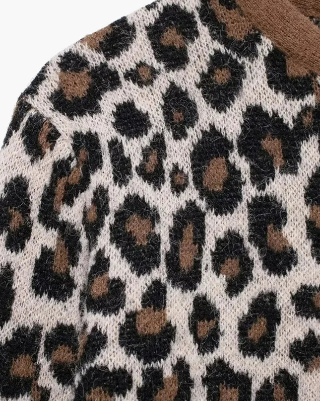 Nicole | Leopard Print Strickjacke