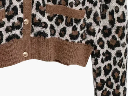 Nicole | Leopard Print Strickjacke