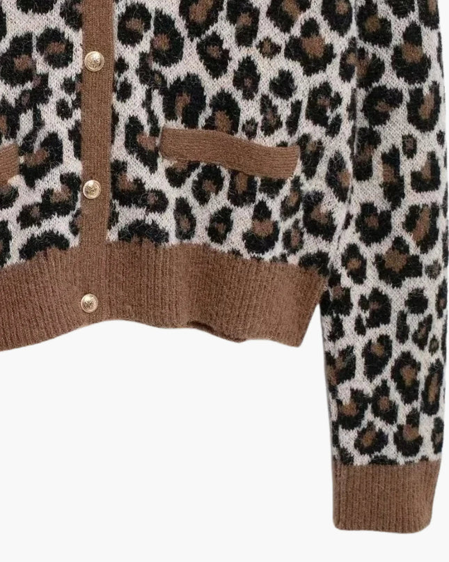 Nicole | Leopard Print Strickjacke