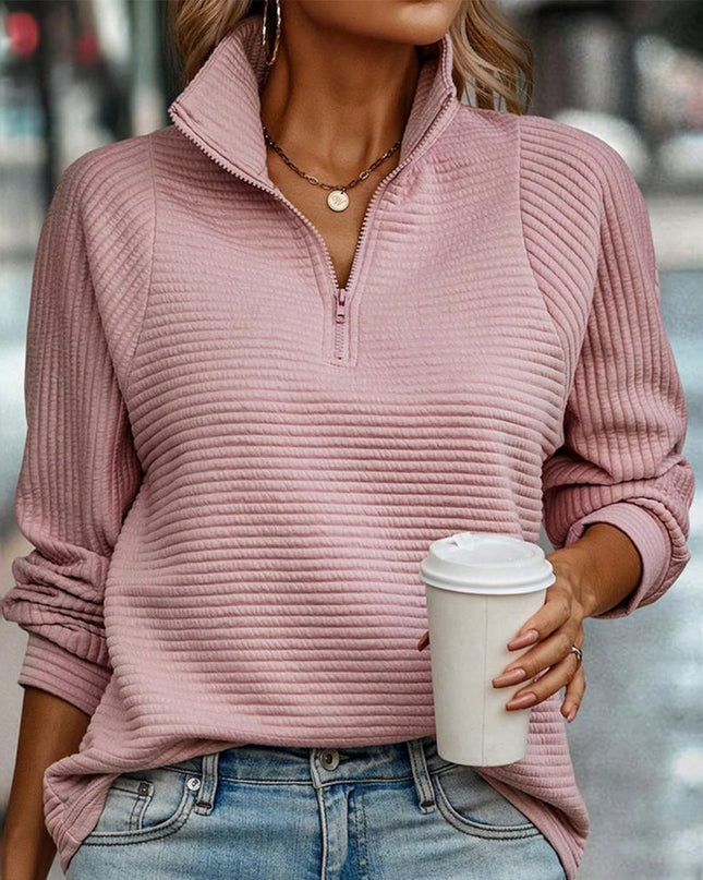 Lässiger Zip-up-Pullover