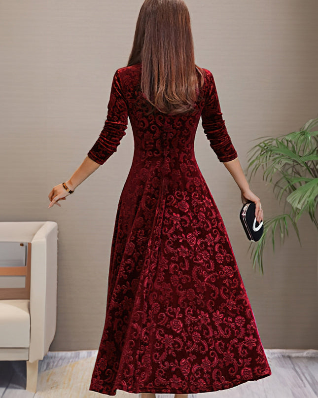 Anny™ - Elegantes Festkleid aus Samt mit V-Ausschnitt