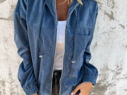 Renate™ | Cord-Kapuzenjacke mit Reißverschluss