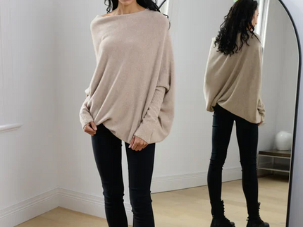 Asymmetrisch Drapierter Pullover