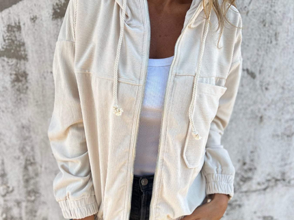 Renate™ | Cord-Kapuzenjacke mit Reißverschluss