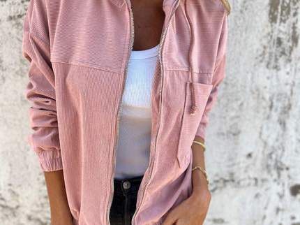 Renate™ | Cord-Kapuzenjacke mit Reißverschluss