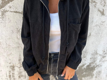 Renate™ | Cord-Kapuzenjacke mit Reißverschluss