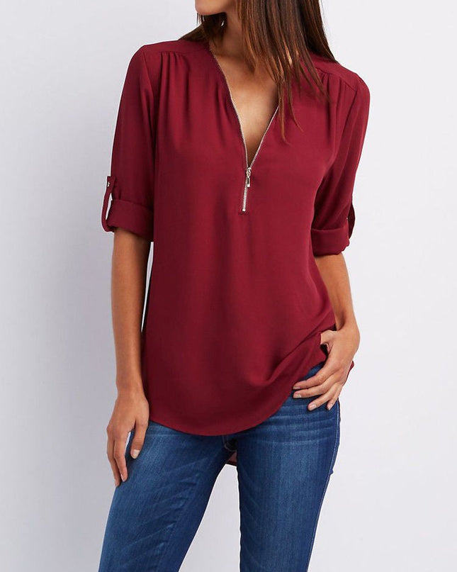 Langärmelige Lockere Bluse