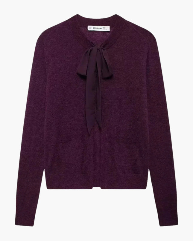 Minna | Strickjacke mit Krawattenausschnitt und Taschen