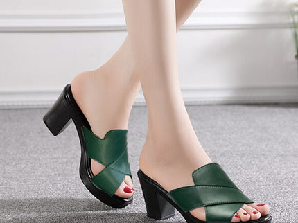 Damen Chunky Platform High Heel Sandalen
