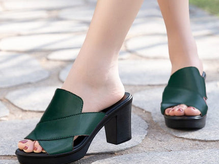 Damen Chunky Platform High Heel Sandalen