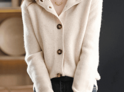 Gemütlicher Kaschmir-Strickcardigan-Pullover