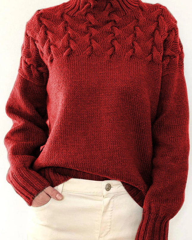Lässige Rollkragenpullover aus festem Gewebe