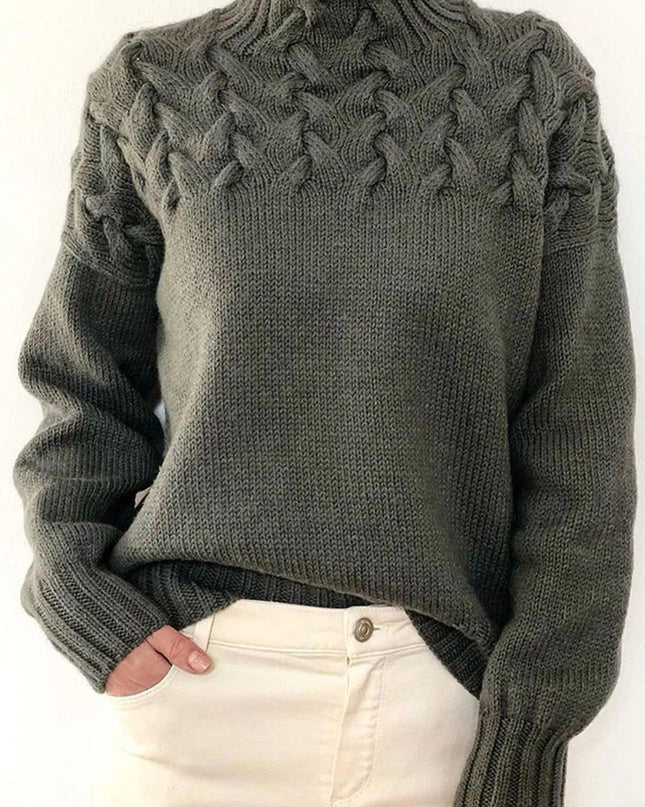 Lässige Rollkragenpullover aus festem Gewebe