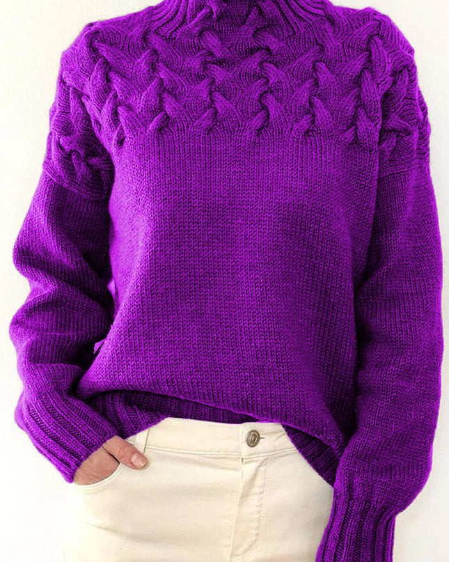 Lässige Rollkragenpullover aus festem Gewebe